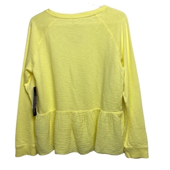 TRIBAL JEANS WIDE TIED NECK TIERED LONG SLEEVE LEMON DROP YELLOW SIZE SWEATER… - Picture 5 of 14